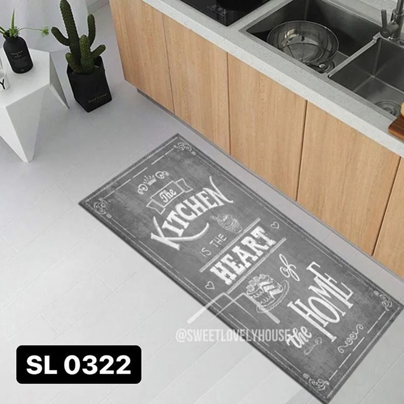 فرشینه آشپزخانه کد SL 0322 طرح اسپرت سیاه و سفید