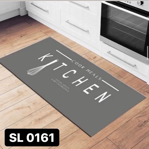 فرشینه آشپزخانه کد SL 0161 طرح اسپرت سیاه و سفید سایز ۱۰۰ در ۱۴۰