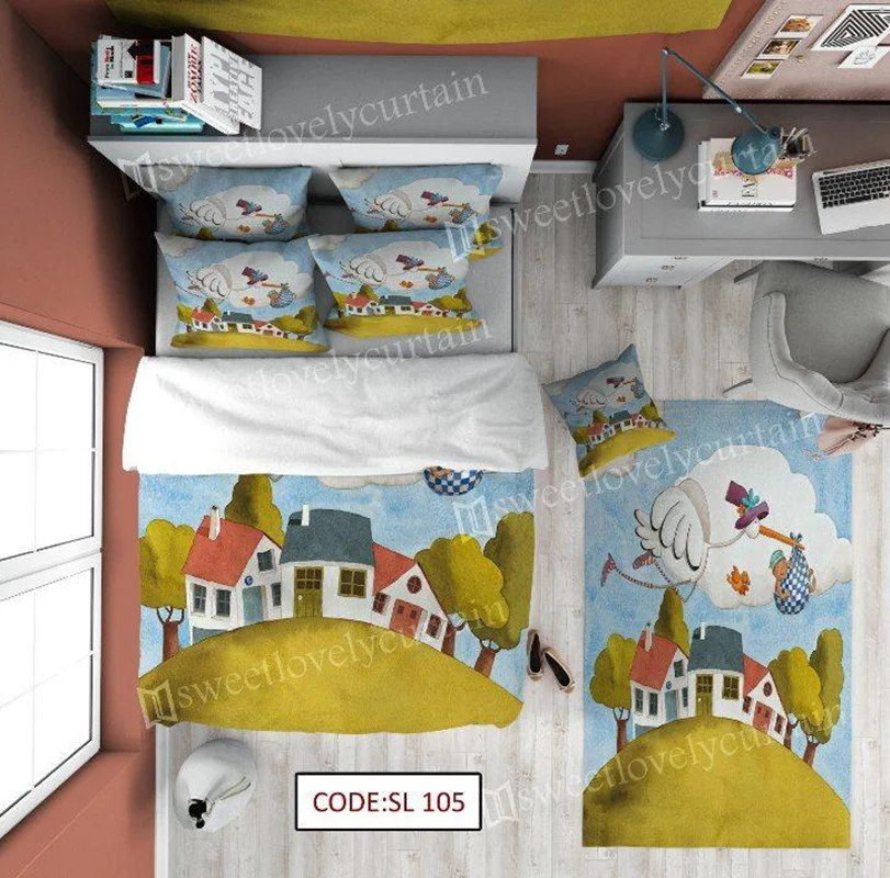 ست اتاق خواب SL105 طرح لک لک و خونه جنگلی