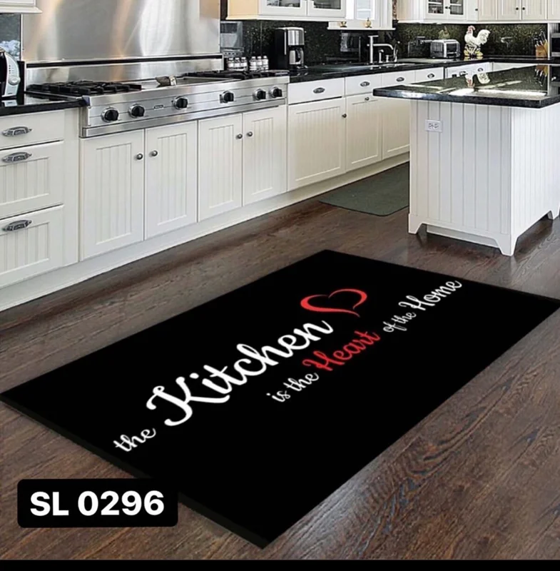فرشینه آشپزخانه کد SL 0296 طرح اسپرت سیاه و سفید